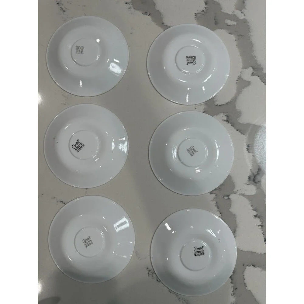 6 Corelle Spring Blossom Green Saucer Plate 6.25” Crazy Daisy USA Vintage